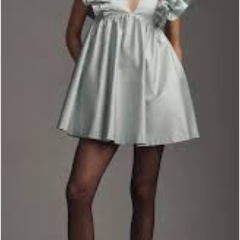 NWOT Hutch V-Neck Ruffle Sleeve Mini Dress in Powder Blue